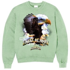 STUDENTS EAGLE SEASON CREWNECK UNISEX ADULT MINT GREEN SIZE SMALL NEW W TAGS